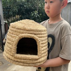 애완동물 겨울 둥지 부화기 집, 30cm 중형 성 짚둥지, 1개
