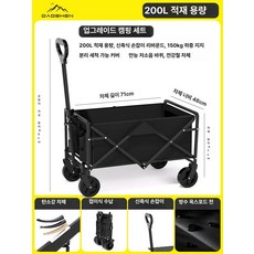 캠핑웨건 캠핑카트 폴딩카트 접이식핸드카트 미니웨건 접이식카트 수레, 1개, 2.업그레이드 클래식블랙 5 인치 저소음 150kg 두