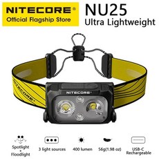 NITECORE NU25 USB-C 충전식 헤드램프 3광원 러닝 낚시 해루질 헤드랜턴, NO25 UL 끈타잎, 1개