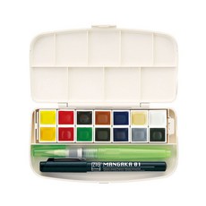 Kuretake 日本吳竹 耽美顏彩寫生盒 (MC30-1) 輕巧便攜水彩顏料組，激發兒童無限創意，安全無毒, 1個