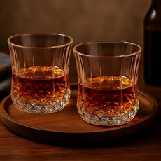 픽커리 클래식 크리스탈 양주 위스키 언더락 컷 글라스 잔, 4개