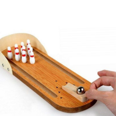 볼링 게임 선물용 휴대용 탁상 탁상 볼링 게임 장난감 나무 스트레스 알까기 어른 구슬 해소 보드, 볼링세트(개별박스)