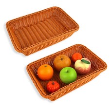 주방용품 과일바구니 사각 등나무