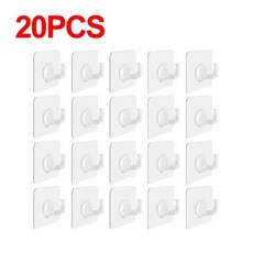 접착식 플라스틱 투명 다용도 방수 없이 가능한 드릴 설치 벽걸이, 20 PCS