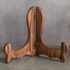 그릇 예쁜 수입 거치대 골동품 중세 원목 접시 받침대, 1개, M.지름7.5인치클링커플레이트는2325cm높이