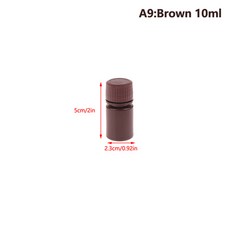 호환 플라스틱 HDPE 빈 도장 병 알약 바이알 정제 캡슐 고체 분말 휴대용 용기 10ml-1000ml 1 개, 10ml Brown