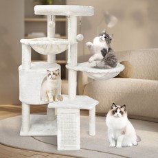 로이펫 튼튼캣타워 뚱냥이 소형 4단 스크래쳐 장난감 캣타워, 1개, 베이지
