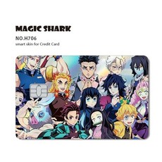 귀멸의칼날 카드스티커 귀칼 카드꾸미기 홀로그램 레이저 스킨 커버 스티커 필름, Small Chip, H706