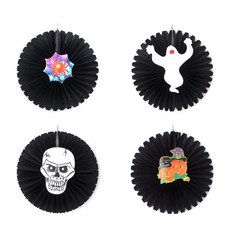 페이퍼 모빌 장식 종이 원형 파티 할로윈 소품, 거미