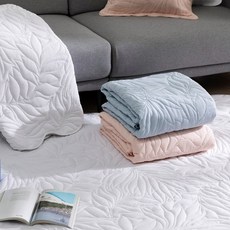 [애끌리아] 스노우 DI 시어서커 스프레드 2장(퀸), 그레이쉬블루+화이트