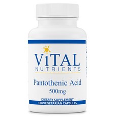 ViTAL NUTRIENTS 泛酸素食膠囊 500mg, 100顆, 1罐