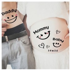 임신 사진 스티커 바디 페인트 타투 스티커 아기 남자 아이 여자 아이 O4 부부 가족 아빠 남편 세트 심플하고 귀여워 세련된 선물 출산 축하 마타니티 스티커 임산부 배 셀프 포토
