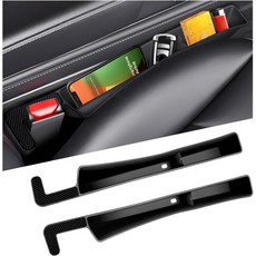 TKL 2PCS 카시트 갭 필러 정리함 핸드폰 홀더가 있는 다기능 시트 측면 사이에 자동차 차량용 보관함 삽입물 콘솔이 있어 물건이 떨어지지 않습니다, Bla