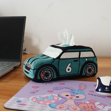 汽車卡通紙巾盒/車載抽紙盒/多功能衛生紙收納盒, 1個, 家用汽車紙巾袋（綠色）