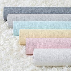 Fowod 자착식 린넨 벽지 벽면 리모델링 벽지 길이 10m, 분홍색