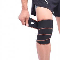 사랑 RUN 논슬립 스트랩 압박 무릎보호대 1+1, 오렌지 2p, 1개