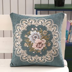 復古歐式沙發靠墊, 牡丹藍