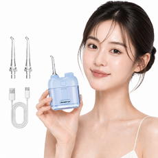 ERANSTAR 미니 무선 물치실 구강세정기 IPX7급 방수 휴대용/여행용/캠핑용/출장용, 블루