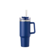 LONGGU 텀블러 1200ml 대용량 손잡이 와 빨대가 있는 스텐 내병 텀블러, 5개, 블루