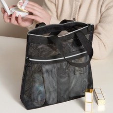 코코쥬 메쉬 다용도 목욕가방 수영가방 여행, 블랙