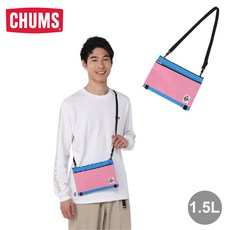 CHUMS Two Necked Shoulder Sweat Nylon 肩背包 (粉紅/藍), 粉紅/藍