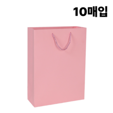 선물용 종이쇼핑백, 10개, 핑크
