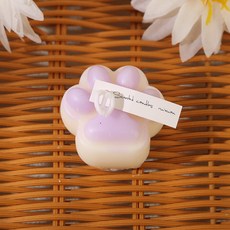 ruixuan 貓爪香薰蠟燭，居家裝飾香氛擺件，手工造型蠟燭, 紫色(香味:薰衣草)