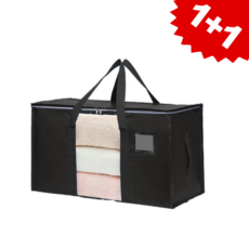 굿도우 대용량 접이식 이사 이불 가방 수납정리함, 2개, 블랙