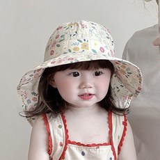 6개월 아기모자 돌 플라워 여름 사파리