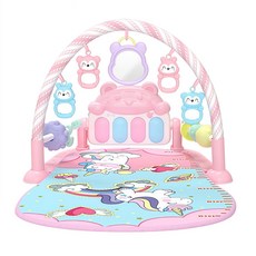 多功能嬰兒健身架腳踏鋼琴音樂遊戲墊 寶寶玩具 新生兒禮物, 粉色, 1套