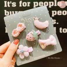 萌萌屋 韓國女童髮飾組 寶寶不傷髮夾 INS風格蝴蝶結草莓花朵造型