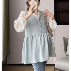 임산부 긴팔 티셔츠 봄 가을 임부 캐주얼 스트라이프 긴팔티 패션 루즈핏 셔츠 상의 빈티지 블라우스 YHY