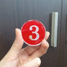 미니 원형 에폭시 번호판 레드 48mm No.1 미니번호판, 49