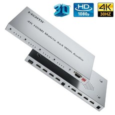 HDMI 매트릭스 오디오 추출기 포함 PC TV용 HDR 3D 1080P 2 0 스위처 스플리터 4 in Out HDCP2 EDID RS232 4Kp60 4x4, 1개, 4K 30Hz 4x4