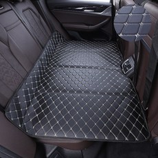 뒷자석 접이식 확장 보드 여행 캠핑 매트리스 차박매트, 검은 바탕에 흰 실