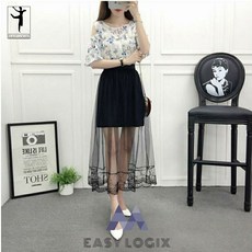 이지로지엑스 하르르한 가벼운 스커트 여성 댄스 치마 라틴 댄스복 하의복 라틴 댄스복, 일자형