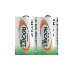로케트 건전지 R14 SIZE C - 1.5V x 2개 팩, 1개, 2개입