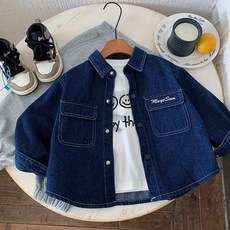 구빠방 아동 포켓 데님 셔츠