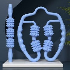 【瑜伽開背】瑜伽輪開背瑜伽器材初學者健身瑜珈輪後彎神器滾筒環家用普拉提圈, 藍色按摩棒套裝, 1個