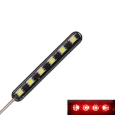 2Pcs 12V 자동차 경고등 오토바이 스트로브 라이트 스트립 6LED 플래시 비상 라이센스 램프 모토 액세서리, [02] 1Pc red, 1개