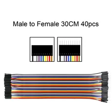 뒤퐁 라인 점퍼 와이어 10CM/20CM/30CM 수-수/수-암/수-수 Arduino DIY 키트용 뒤퐁 케이블 40 개, 02 M-F 30CM