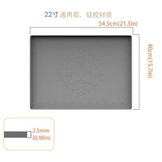 防水防汙墊 櫥櫃墊 廚房收納墊 浴室託盤 易清潔 防滑設計 櫃底防汙 多功能防水託盤 矽膠材質, 1個, 灰色