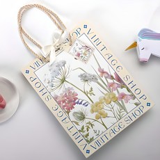 indi.k 植物花卉緞帶購物袋, 混合色, 3個