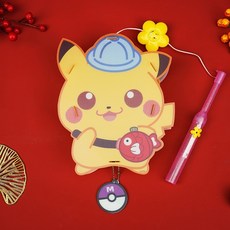 臺灣出貨 2025中秋節卡通音樂燈籠爆款手提led髮光塑料燈籠手工diy擺攤玩具, A2406皮卡丘, 1個