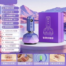 電動按摩儀 刮痧儀 腰背部肩頸經絡刷 一機雙頭, 頂配款【拔罐刮痧二合一+9模9溫】