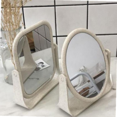 엔틱 양면 탁상거울 미니 스탠드 인테리어 오브제, 원형, 원형