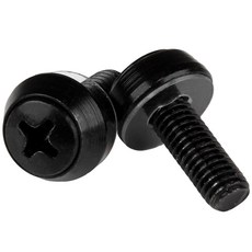 StarTech.com M6 x 12mm - 나사 100팩 검은색 서버 랙 및 캐비닛용 장착 나사 TAA(CABSCRWSM62B), 3 Black Cage Nuts and Mounting, 100x M5