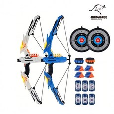 어린이 안전한 활쏘기 실내 유아용 스펀지탄, 1개, LED 라이트 양궁세트(화이트+블루)