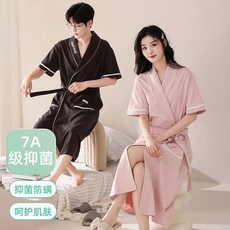 結婚睡袍 情侶款 純棉短袖新婚晨袍