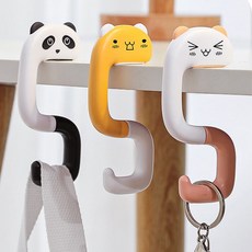 귀여운 무타공 핸드백 휴대용 걸이 소품 거치대 책상 모자 고리 가방 캐릭터, 너구리, 1개